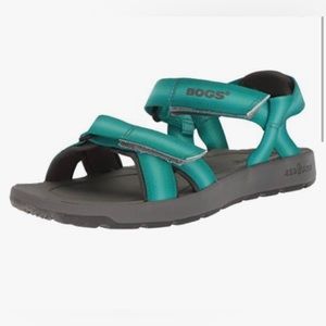 Bogs size 11 sandals kids rebound rio sunrise blue green teal straps